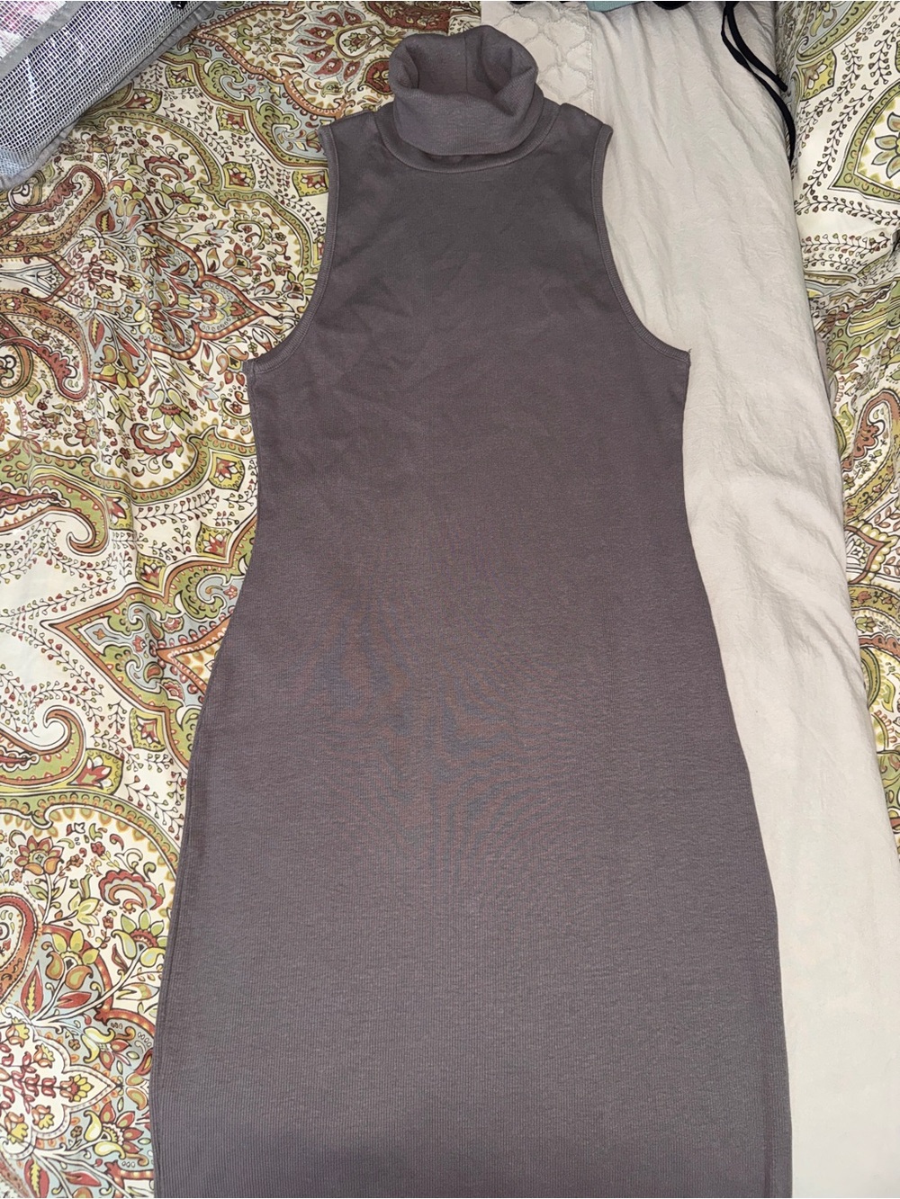 Zara sleeveless Turtleneck Bodycon Dress - Gray